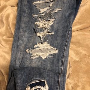 American Eagle high rise distressed skinny jeans